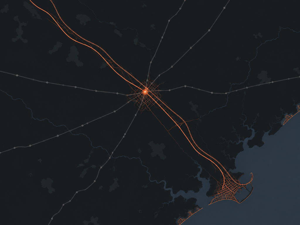 Map of Mariakani on the A109 and SGR corridor northwest of Mombasa, with the substation node marked